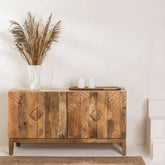 Diko Solid Mango Wood Sideboard | Living Room Storage Cabinet – Oakvello