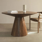 Weymar 120cm Round Solid Acacia Wood Dining Table | Kitchen Furniture – Oakvello