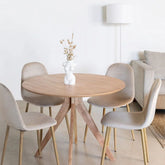 Sekiz 100cm Round Solid Wood Dining Table | Kitchen & Dining Furniture – Oakvello