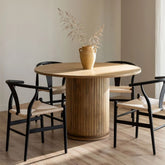 Analis 120cm Round Solid Mango Wood Dining Table | Kitchen Furniture – Oakvello