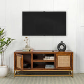 Solid Mango Wood TV Stand | Media Console & Living Room Storage – Oakvello