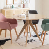 Sekiz 100cm Round Solid Wood Dining Table | Kitchen & Dining Room Furniture – Oakvello
