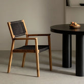 Tenay Square Solid Wood Dining Chair with Armrests | Kitchen Seating – Oakvello