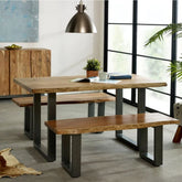 Jodhpuri Natural Live Edge Large Dining Table | Solid Wood Kitchen Furniture – Oakvello