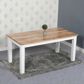 Jaipuri 170cm White Solid Mango Wood Dining Table | Kitchen Furniture – Oakvello