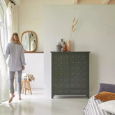 Grey Solid Sheesham Wood Cabinet | Living Room Storage Furniture – Oakvello