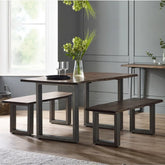 Grey Live Edge 1.5M Dining Table | Solid Wood & Metal Legs – Oakvello