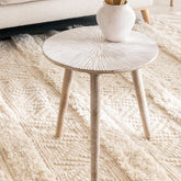 Nabordi Round Solid Mango Wood Coffee Table | Living Room Centre Table – Oakvello