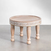 Round Solid Mango Wood Coffee Table | Natural Living Room Centre Table – Oakvello