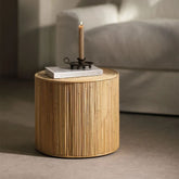 40cm Round Rattan Coffee Table | Boho Living Room Accent Furniture – Oakvello