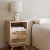Ralik Solid Wood Bedside Table with Drawers | Bedroom Nightstand – Oakvello