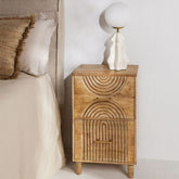 Langson Solid Mango Wood Bedside Table | Bedroom Nightstand – Oakvello