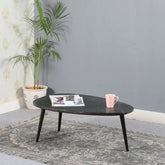 Solid Wood Coffee Table with Black Marble Top & Metal Legs | Living Room Furniture – Oakvello