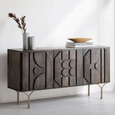 Solid Wood & Metal Sideboard | Industrial Living Room Storage – Oakvello