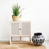 2-Door Whitewash Sideboard | Rustic Solid Wood Storage Cabinet – Oakvello