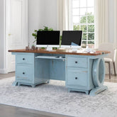 Jodhpur Two-Tone Solid Wood Office Table | Home Office Writing Desk – Oakvello