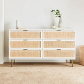 White Solid Mango Wood Dresser | Painted Bedroom Storage Chest – Oakvello