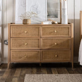 Solid Wood 6-Drawer Chest of Drawers | Bedroom Storage Dresser – Oakvello