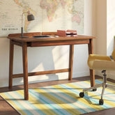 Teak Finish Solid Wood Study Table | Home Office Writing Desk – Oakvello