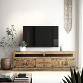 Solid Wood Media Console | TV Stand & Living Room Storage – Oakvello