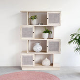 Modern Solid Wood Bookshelf with Storage | Living Room Display Cabinet – Oakvello
