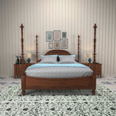 Solid Mango Wood Poster Bed | Handcrafted Statement Bedroom Furniture – Oakvello
