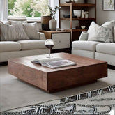 Jodhpuri Natural Solid Sheesham Wood Coffee Table | Living Room Furniture – Oakvello