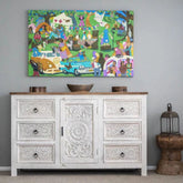 Whimsy White Solid Wood Sideboard | Bright Living Room Storage Cabinet – Oakvello