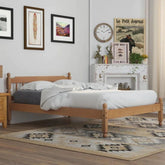 Jodhpuri Solid Pine Wood Bed | Handcrafted Heritage Bedroom Furniture – Oakvello