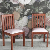 Solid Sheesham Wood Dining Chair Set of 2 | Heritage Kitchen Seating – Oakvello
