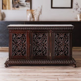 Traditional Carved Solid Rosewood Sideboard | Classic Living Room Storage – Oakvello