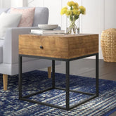 Solid Wood End Table with Storage | Living Room Side Table – Oakvello