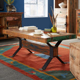 Jaipuri Reclaimed Boat Wood Coffee Table | Eco-Friendly Living Room Furniture – Oakvello