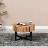 Solid Mango Wood Coffee Table with Marble Top | Living Room Furniture – Oakvello