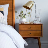 Mid-Century Solid Wood Bedside Table | Retro Bedroom Nightstand – Oakvello