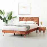 Acacia Wood Bed | Durable Solid Hardwood Bed Frame – Oakvello