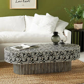 Black & White Bone Inlay Coffee Table | Handcrafted Artisan Living Room Furniture – Oakvello