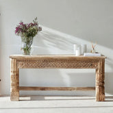 Solid Mango Wood Console Table | Slim Entryway & Hallway Furniture – Oakvello