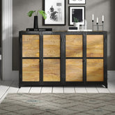 Industrial Solid Wood Large Sideboard | Bold Living Room Storage – Oakvello