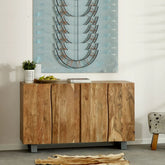 Jaipuri Natural Live Edge Large Sideboard | Solid Wood Living Room Storage – Oakvello