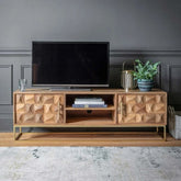 Solid Wood TV Unit | Media Console & Living Room Storage – Oakvello