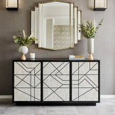 Ajmeri Bone Inlay Sideboard | Artisan Handcrafted Living Room Storage – Oakvello