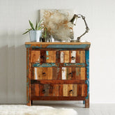 Reclaimed Boat Wood 4-Drawer Chest | Eco-Friendly Bedroom Storage – Oakvello