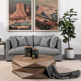 Croco Solid Wood Coffee Table | Textured Living Room Centre Table – Oakvello