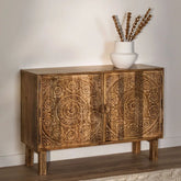 Wiluna Solid Mango Wood Sideboard | Living Room Storage Cabinet – Oakvello