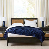 Dylan Solid Wood Cane Bed | Handcrafted Rattan Bedroom Furniture – Oakvello