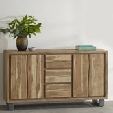 Natural Live Edge Extra Large Solid Wood Sideboard | Living Room Storage – Oakvello