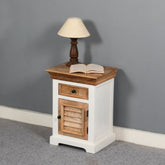 White Solid Mango Wood Bedside Cabinet | Painted Bedroom Nightstand – Oakvello