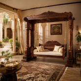 The Hindola Grand – Handcrafted Solid Wood Royal Swing with Brass Accents