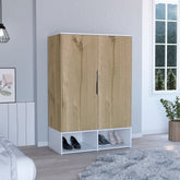 Rectangular Solid Wood 2-Door Wardrobe | Bedroom Storage Furniture – Oakvello